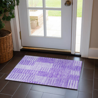 Piper Looms Chantille Striped ACN686 Lavender Area Rug