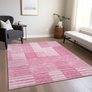 Piper Looms Chantille Striped ACN686 Pink Area Rug