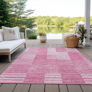 Piper Looms Chantille Striped ACN686 Pink Area Rug