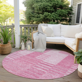 Piper Looms Chantille Striped ACN686 Pink Area Rug