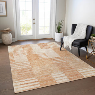 Piper Looms Chantille Striped ACN686 Salmon Area Rug Lifestyle Image Feature