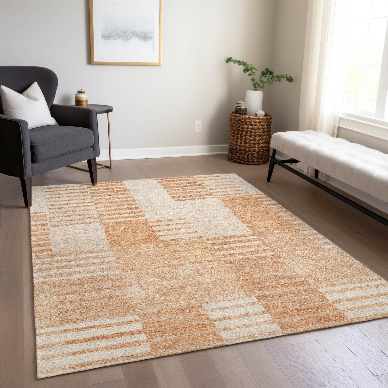 Piper Looms Chantille Striped ACN686 Salmon Area Rug – Incredible Rugs ...