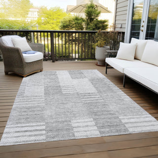 Piper Looms Chantille Striped ACN686 Silver Area Rug