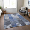 Piper Looms Chantille Striped ACN687 Blue Area Rug Lifestyle Image Feature