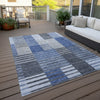 Piper Looms Chantille Striped ACN687 Blue Area Rug