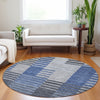 Piper Looms Chantille Striped ACN687 Blue Area Rug
