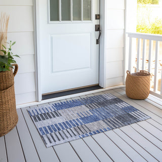 Piper Looms Chantille Striped ACN687 Blue Area Rug