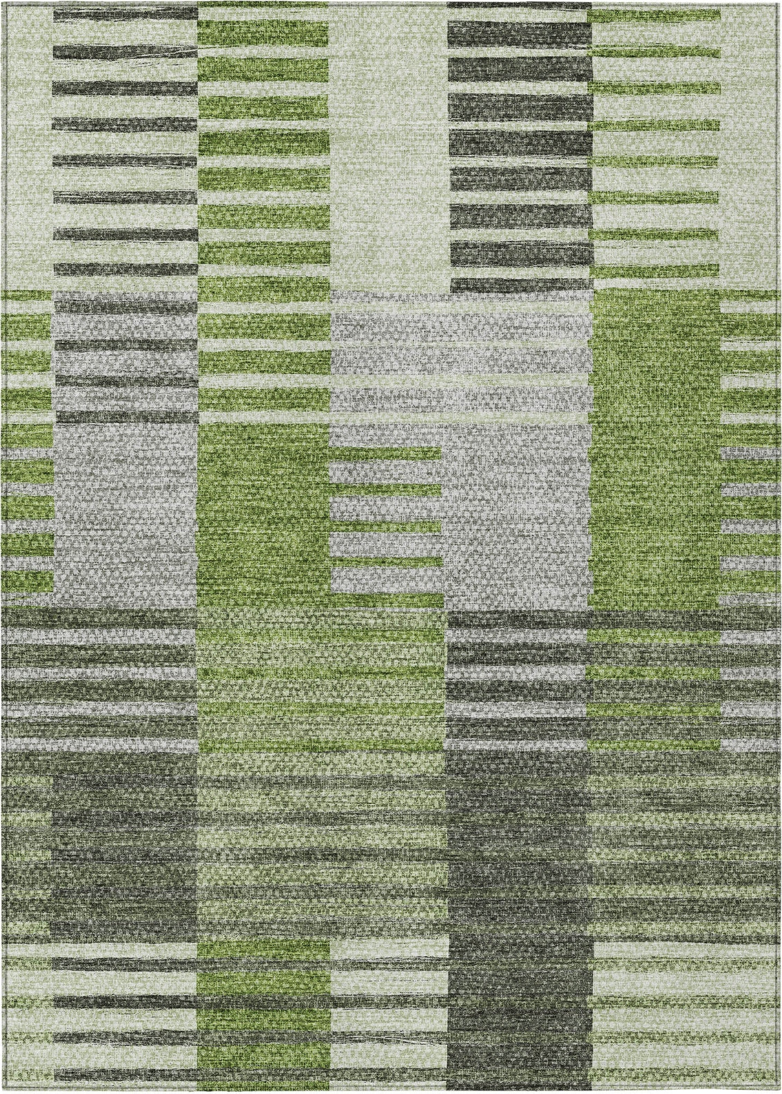 Piper Looms Chantille Striped ACN687 Green Area Rug