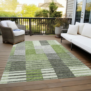 Piper Looms Chantille Striped ACN687 Green Area Rug