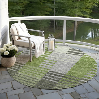 Piper Looms Chantille Striped ACN687 Green Area Rug