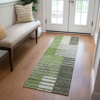 Piper Looms Chantille Striped ACN687 Green Area Rug