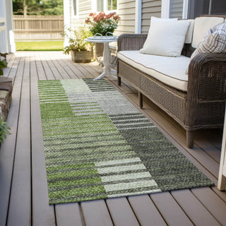 Piper Looms Chantille Striped ACN687 Green Area Rug