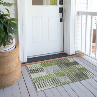 Piper Looms Chantille Striped ACN687 Green Area Rug