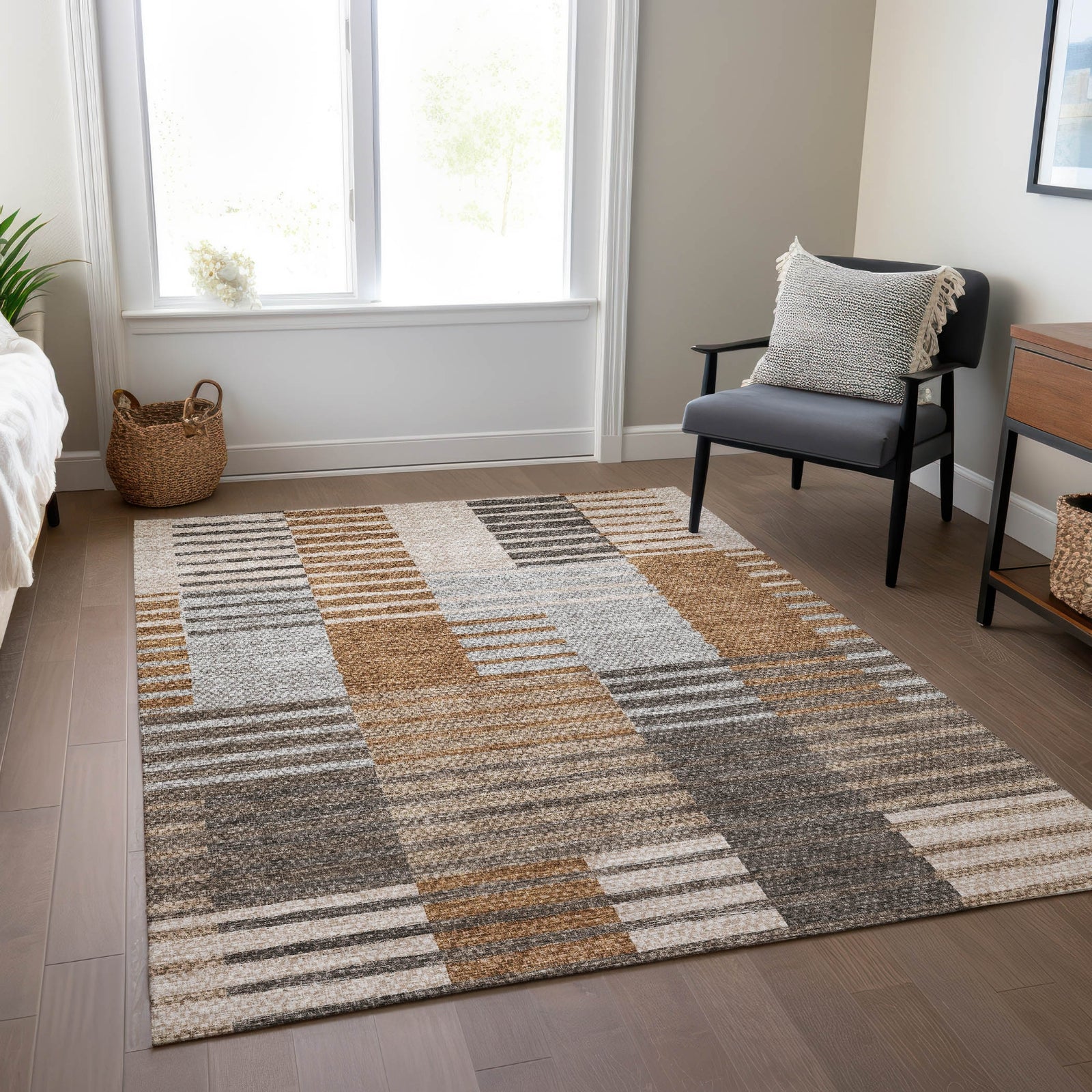 Piper Looms Chantille Striped ACN687 Paprika Area Rug – Incredible Rugs ...