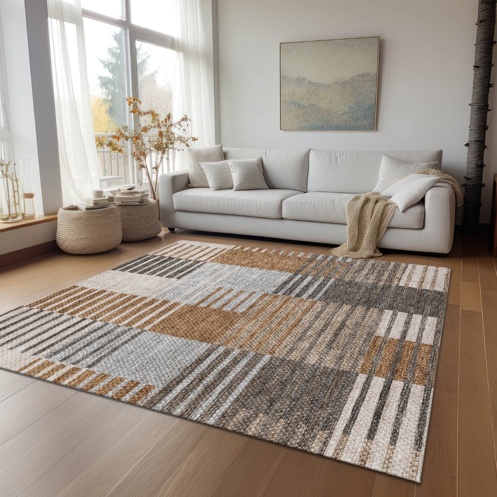 Piper Looms Chantille Striped ACN687 Paprika Area Rug – Incredible Rugs ...
