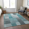 Piper Looms Chantille Striped ACN687 Teal Area Rug Lifestyle Image Feature