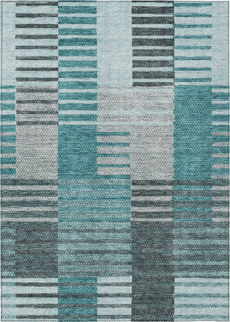 Piper Looms Chantille Striped ACN687 Teal Area Rug