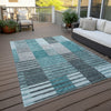 Piper Looms Chantille Striped ACN687 Teal Area Rug