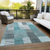 Piper Looms Chantille Striped ACN687 Teal Area Rug