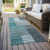 Piper Looms Chantille Striped ACN687 Teal Area Rug