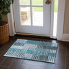 Piper Looms Chantille Striped ACN687 Teal Area Rug