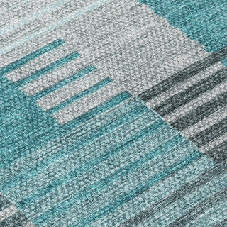 Piper Looms Chantille Striped ACN687 Teal Area Rug