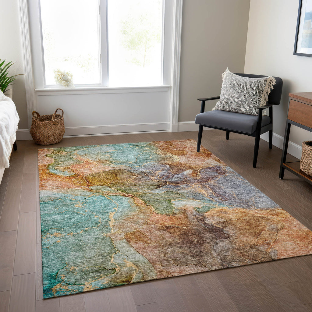 Piper Looms Chantille Modern ACN689 Coral Area Rug Lifestyle Image Feature