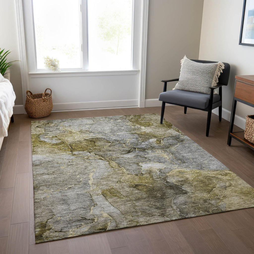 Piper Looms Chantille Modern ACN689 Taupe Area Rug Lifestyle Image Feature
