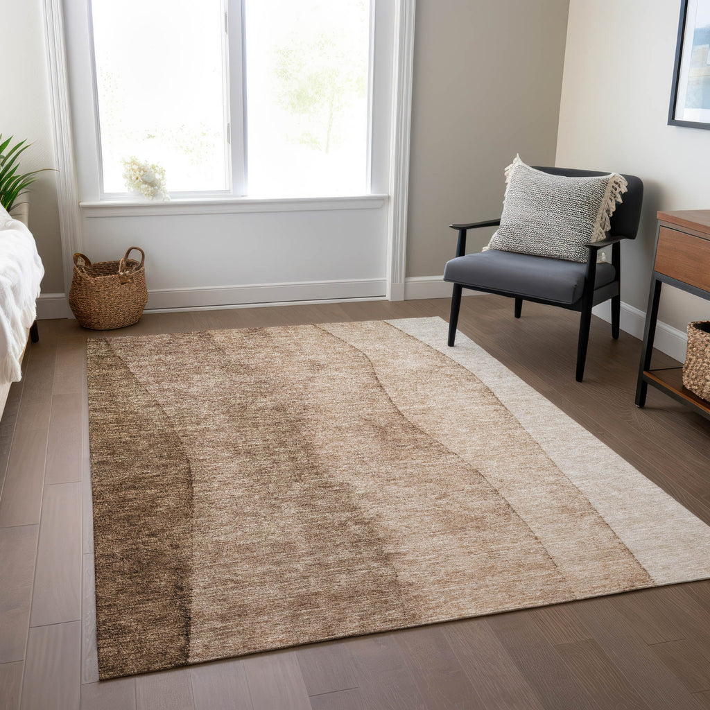 Piper Looms Chantille Ombre ACN690 Brown Area Rug Lifestyle Image Feature