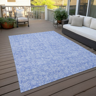 Piper Looms Chantille Floral ACN691 Denim Area Rug