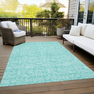 Piper Looms Chantille Floral ACN691 Teal Area Rug