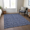 Piper Looms Chantille Floral ACN692 Navy Area Rug Lifestyle Image Feature