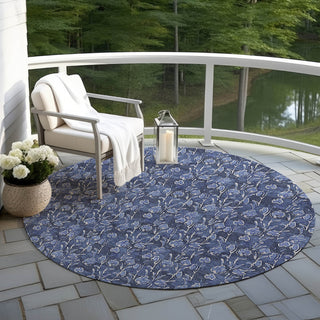 Piper Looms Chantille Floral ACN692 Navy Area Rug