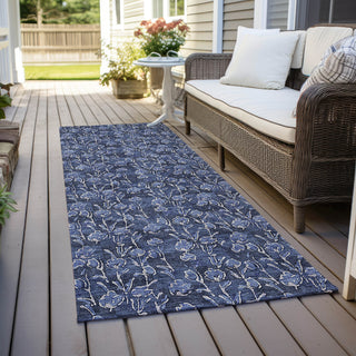 Piper Looms Chantille Floral ACN692 Navy Area Rug