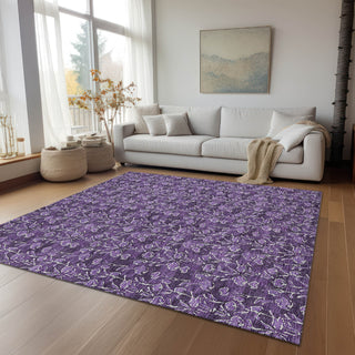 Piper Looms Chantille Floral ACN692 Purple Area Rug