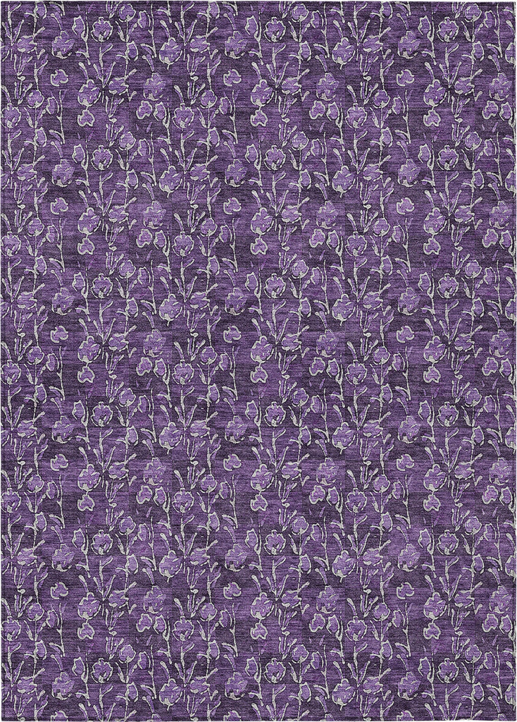 Piper Looms Chantille Floral ACN692 Purple Area Rug