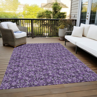 Piper Looms Chantille Floral ACN692 Purple Area Rug