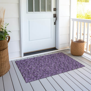 Piper Looms Chantille Floral ACN692 Purple Area Rug