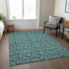 Piper Looms Chantille Floral ACN692 Teal Area Rug Lifestyle Image Feature