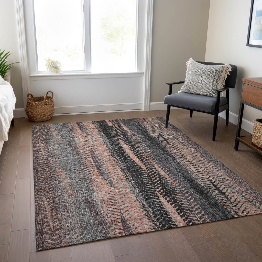 Piper Looms Chantille Organic ACN693 Terracotta Area Rug Lifestyle Image Feature
