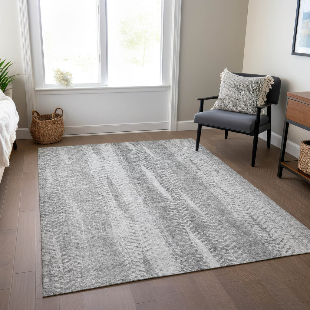 Piper Looms Chantille Organic ACN694 Silver Area Rug Lifestyle Image Feature