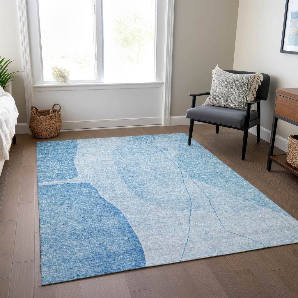 Piper Looms Chantille Modern ACN696 Blue Area Rug Lifestyle Image Feature