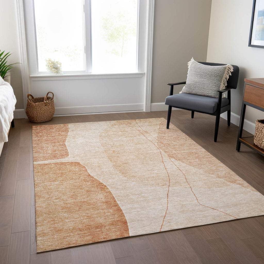 Piper Looms Chantille Modern ACN696 Terracotta Area Rug Lifestyle Image Feature