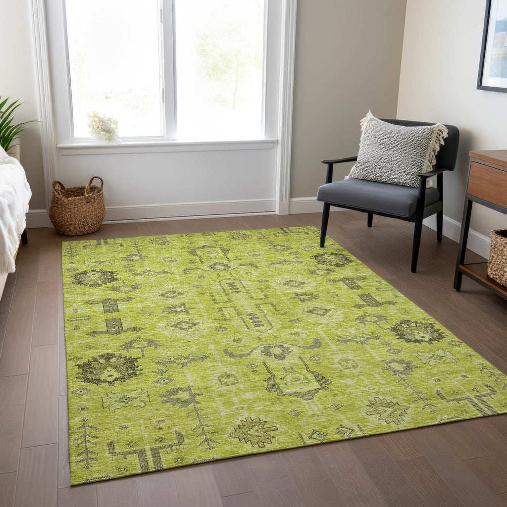 Piper Looms Chantille Oriental ACN697 Aloe Area Rug Lifestyle Image Feature