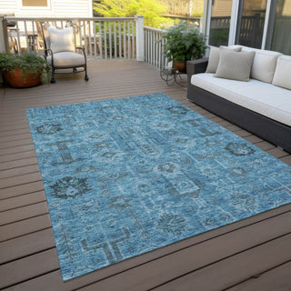 Piper Looms Chantille Oriental ACN697 Blue Area Rug