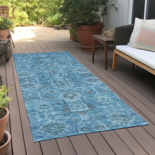 Piper Looms Chantille Oriental ACN697 Blue Area Rug