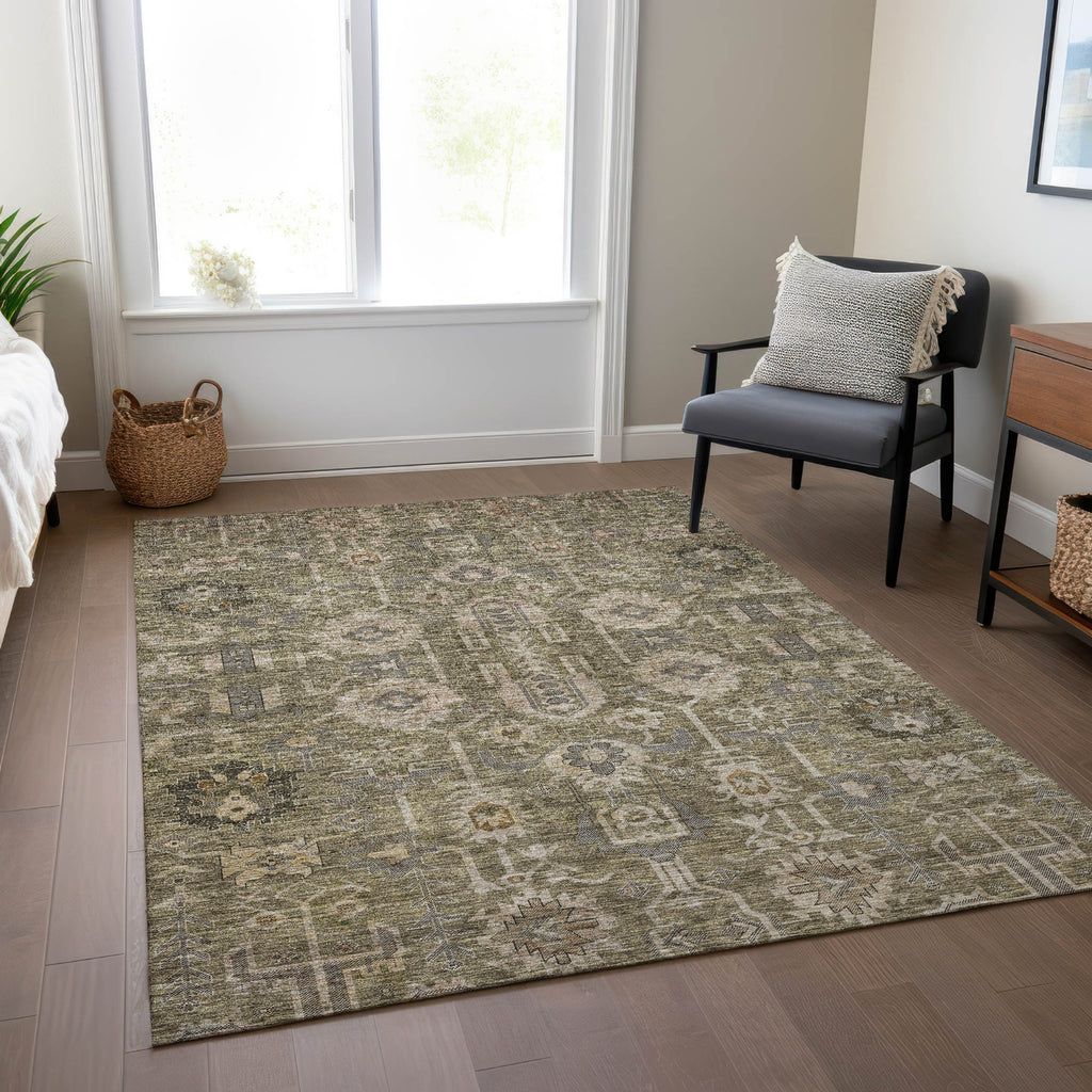 Piper Looms Chantille Oriental ACN697 Brown Area Rug Lifestyle Image Feature