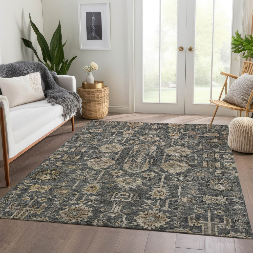 Piper Looms Chantille Oriental ACN697 Gray Area Rug Lifestyle Image Feature