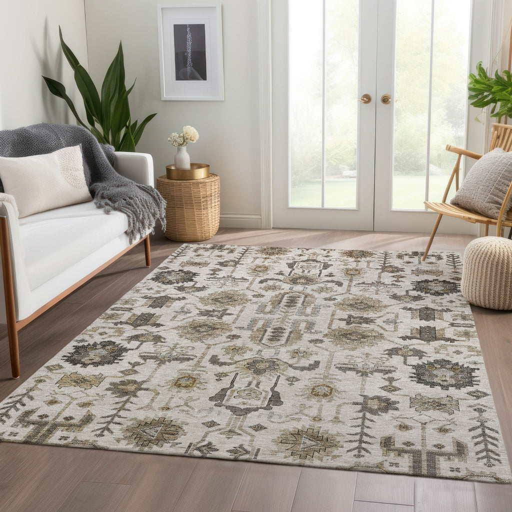 Piper Looms Chantille Oriental ACN697 Ivory Area Rug Lifestyle Image Feature