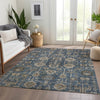 Piper Looms Chantille Oriental ACN697 Navy Area Rug Lifestyle Image Feature